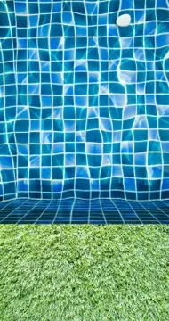 Green grass with pool texture and background Stock Illustration