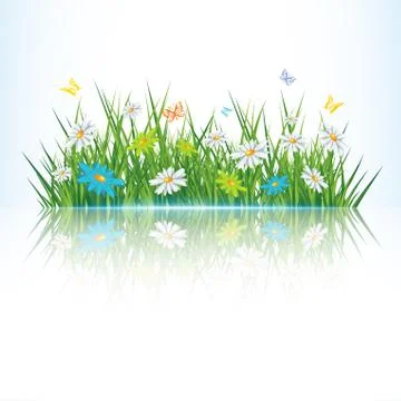 Green grass with reflection,eps 10 vector illustration Stock Illustration