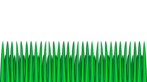 Green grass seamless border, isolated over white, illustration Stock Illustration
