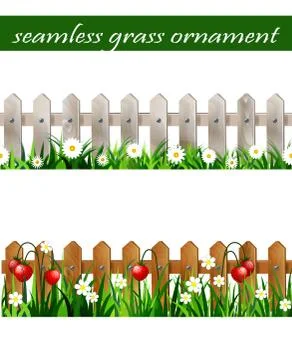 Green Grass seamless set Stock Illustration
