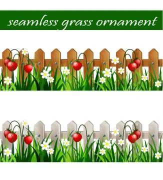 Green Grass seamless set Stock Illustration