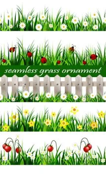 Green Grass seamless set Stock-Illustration