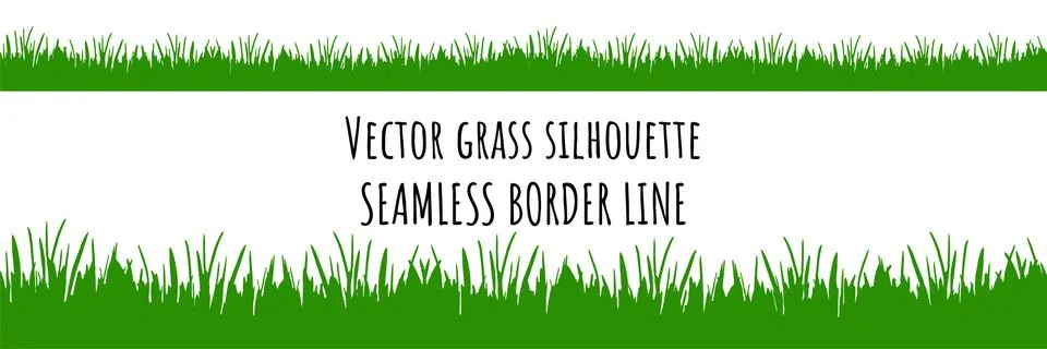 Green grass seamless vector border Stock Illustration
