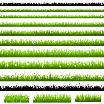Green grass set Stock Illustration