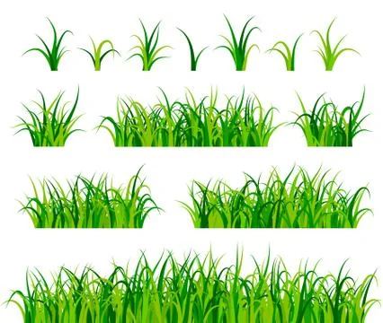 Green grass set Stock Illustration