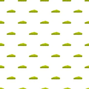 Green grass shrubs repeated white background seamless pattern 스톡 일러스트