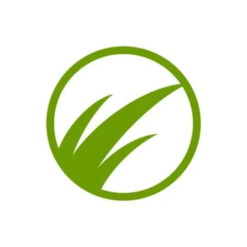 Green Grass Simple Abstract Symbol Design Stock Illustration
