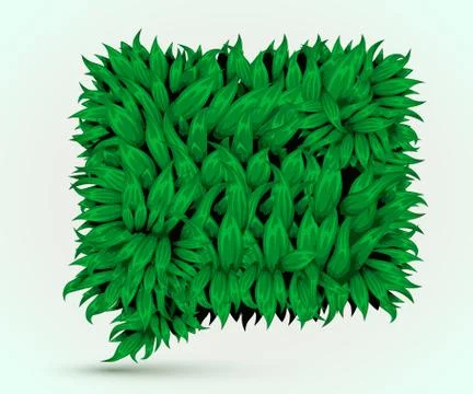 Green Grass Speech Bubble on White Background. Eco Home Concept. Stock Illustration