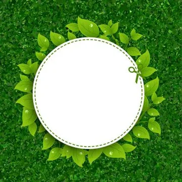 Green grass texture with leaves Stock Illustration