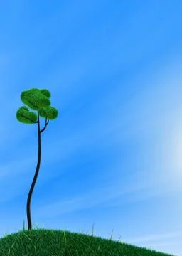 Green grass tree - day 스톡 일러스트