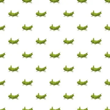 Green grasshopper insect animal pattern repeating background Stock Illustration