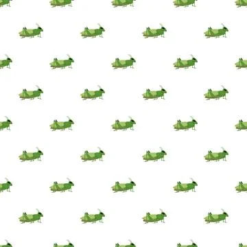 Green grasshopper insect seamless repeating pattern background Stock Illustration