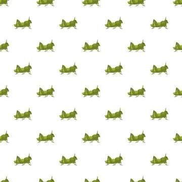 Green grasshopper insects creating a seamless pattern Illustrazione stock