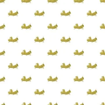 Green grasshopper repeating pattern symbolizing nature and pest Stock Illustration