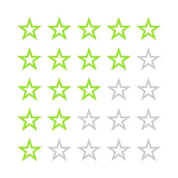 Green gray voting rating feedback stars icon illustration Stock Illustration