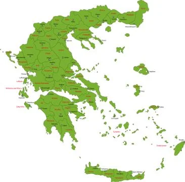 Green Greece map Stock Illustration