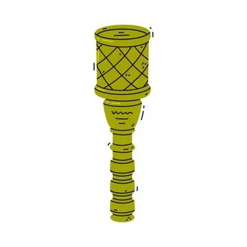 Green Grenade as Explosive Weapon Thrown by Hand Vector Illustration Stock Illustration