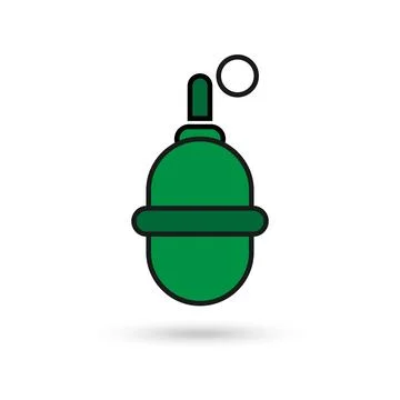 Green Grenade icon vector, filled flat sign, solid pictogram isolated on wh.. Stock Illustration