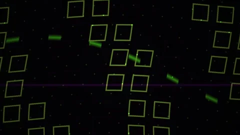 Green Grid Abstract Background with Fast Moving Glowing Streaks for Tech Pr.. Stock Footage 343716763