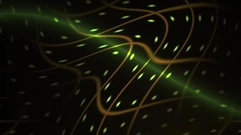 Green Grid Abstract Motion Background with Glowing Dots for Futuristic Tech.. Stock Footage 343717282