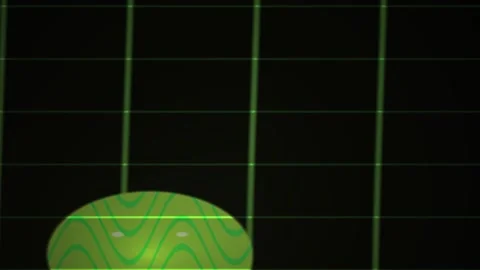 Green grid background with circle. Stock Footage 336243404