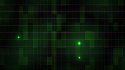 Green grid background with glowing dots. Stock Footage 340032128