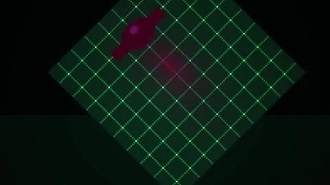 Green grid background with purple shapes. Stock Footage 335365578
