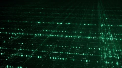 Green grid of binary digital code seamless loop animation 4k (4096x2304) Stock Footage 89650191