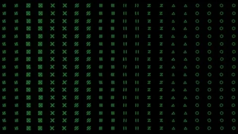 Green grid of changing digital symbols and code loop Stock Footage 317600944