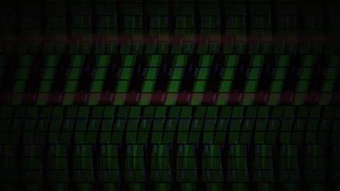 Green Grid Digital Matrix Background with Red Scanning Line Motion Stock Footage 343718137