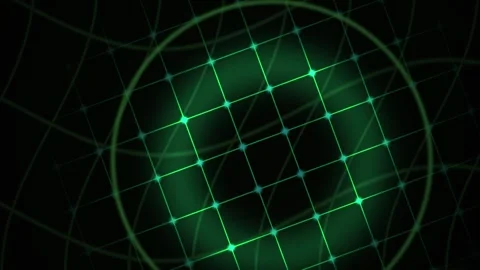 Green grid globe on black background with white lines and dots. Stock Footage 335527154