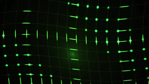 Green Grid Glowing Digital Matrix for Futuristic Technology Presentations Stock Footage 343718562