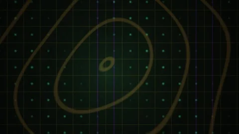 Green Grid with Glowing Dots and Moving Contour Lines for Technology Backgrou Stock Footage 343719187