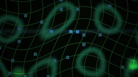Green Grid with Glowing Node Moving Across Abstract Digital Network Backgroun Stock Footage 343719425