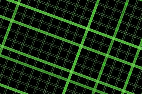Green grid lines on black background with glowing effect Stock Illustration