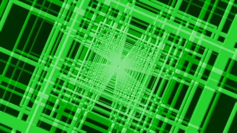 Green Grid Lines Rotation Stock Footage 100407771