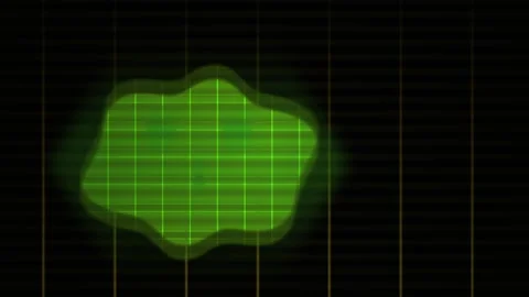 Green grid pattern on black background with white lines. Stock Footage 336243703