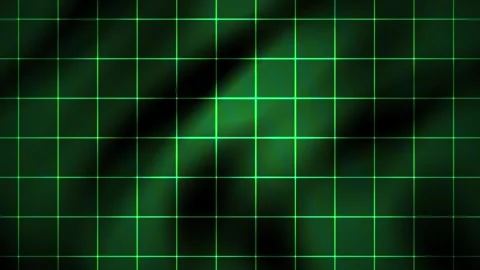 Green grid pattern with black background. Stock Footage 340032292