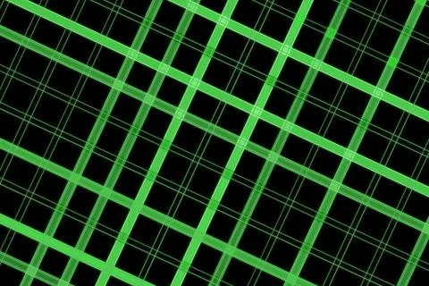 Green grid pattern on black background with glowing lines Stockillustratie