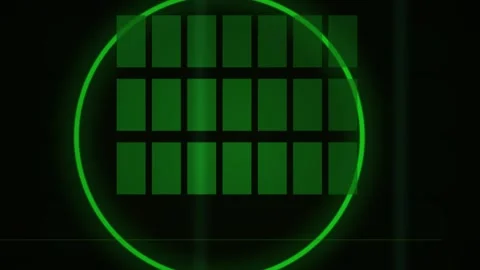 Green grid pattern in circle technology. Stock Footage 335112592