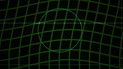 Green grid pattern with circle technology background. Stock Footage 336243581