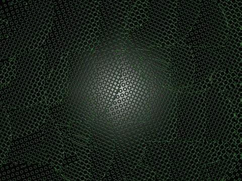 Green grid pattern expanding from center on black background Stock Photos