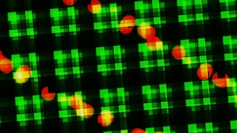 Green Grid Pattern with Moving Bokeh Light Effect 스톡 동영상 332754589