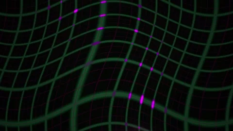 Green Grid with Purple Glowing Dots in Dynamic Motion for Technology Backgr.. Stock Footage 343719566