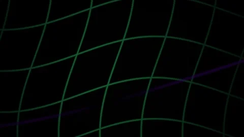Green Grid with Purple Line on Black Background in Motion Stock Footage 343719378