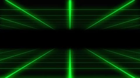 Green grid surface on black background Stock Illustration