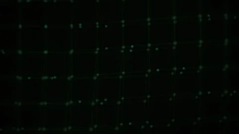 Green Grid Technology Background with Glowing Dots for Digital Network Pres.. Stock Footage 343718900