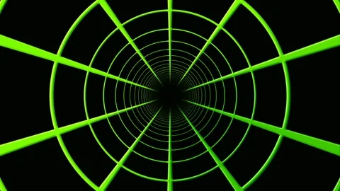 Green grid tunnel Stock Footage 98175764