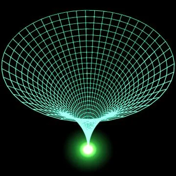 Green grid wormhole Vector Illustrazione stock