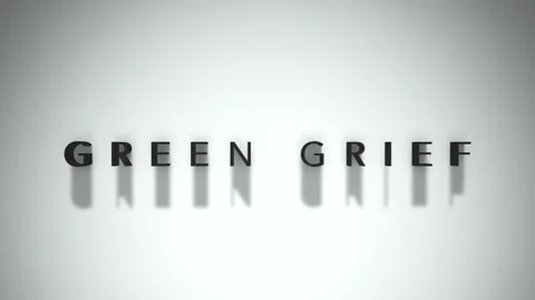 Green Grief 3D title animation matte black text on a white background Stock Footage 300717608